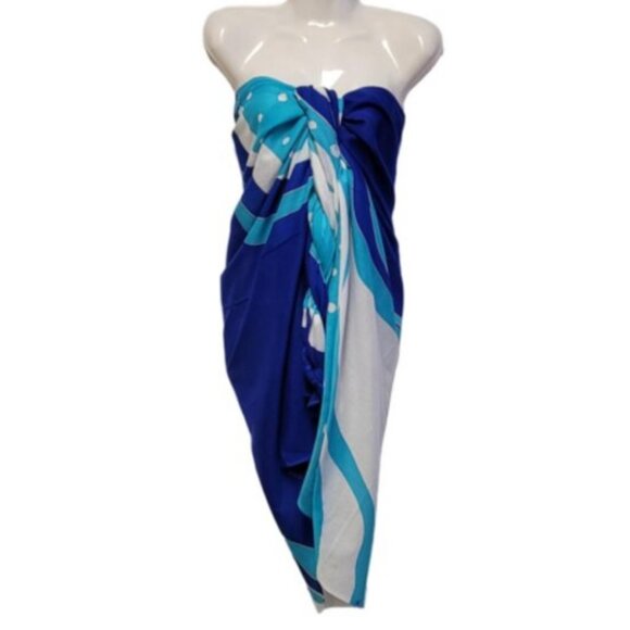 Womens Sarong Cotton Wrap Handpainted Batik Wrapskirt Beach Pareo Beachwear -NEW - Picture 1 of 5